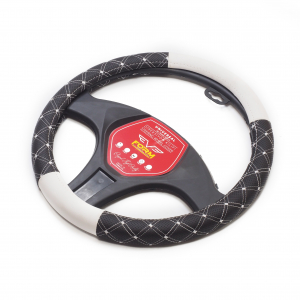 Geçmeli Direksiyon Kılıfı / Düz Deri & Kapitone / Parçalı - Geçmeli