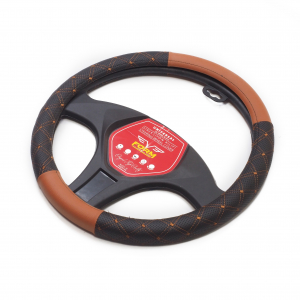 Geçmeli Direksiyon Kılıfı / Düz Deri & Kapitone / Parçalı - Geçmeli