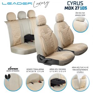 Leader Cyrus Fermuarlı / Universal Oto Koltuk Kılıfı - Binek