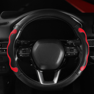 Ultra Lüks Silikon Karbon Geçmeli Direksiyon Kılıfı / 38 Cm - Geçmeli