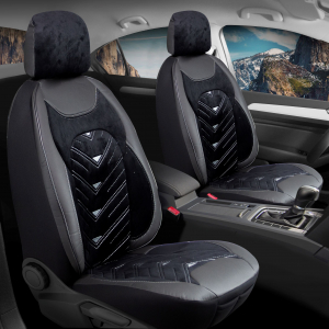 Leader Prosev Velur & Deri Fermuarlı / Universal Oto Koltuk Kılıfı - Binek