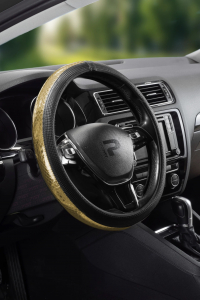 Wimbledon Parlak Dokulu & Karbon Geçmeli Direksiyon Kılıfı - Geçmeli