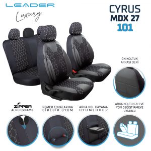 Leader Cyrus Fermuarlı / Universal Oto Koltuk Kılıfı / TİCARİ - Ticari