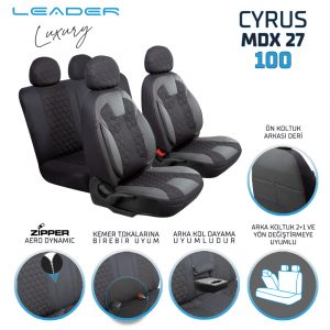 Leader Cyrus Fermuarlı / Universal Oto Koltuk Kılıfı / TİCARİ - Ticari