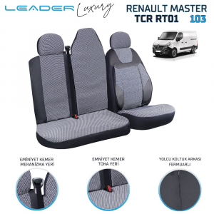 Leader RENAULT MASTER TİCARİ OTO KILIFI SİYAH LEADER 2+1 - Ticari
