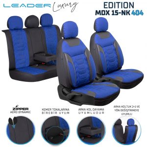 Leader Edition / Nakış Keten Fermuarlı / Universal Oto Koltuk Kılıfı / TİCARİ - Ticari