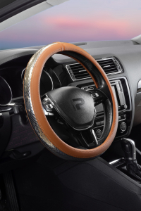 Wimbledon Kadınlara Özel Gümüş Parlak Dokulu Direksiyon Kılıfı - Geçmeli