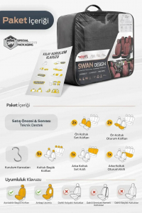 Wimbledon Swan Design / Universal Oto Koltuk Kılıfı - Binek