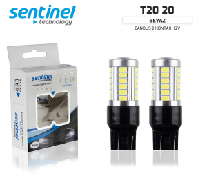 Sentinel CANBUS T20 BEYAZ LED AMPÜL ÇİFT DUY - Gündüz LED