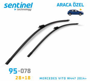 Sentinel ÖN Silecek Takım - Mercedes Vito W447 2014>>> / 700mm 450mm - Araca Özel Ön Silecek TAKIM