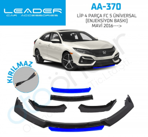 4 Parça Fc5 Üniversal Lip - Enjeksiyon Baskı Mavi - Tampon Lip