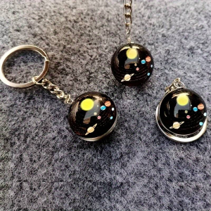 Cam Küre Güneş Sistemi Anahtarlıkları - Anahtarlık