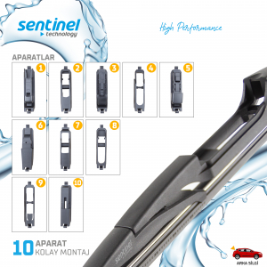 Sentinel Universal Aparatlı Araba Arka Silecek - 255mm / 1 Adet - Arka Silecek