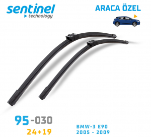 Sentinel ÖN Silecek Takım - BMW-3 E90 - 2005-2013 / 600mm 480mm - Araca Özel Ön Silecek TAKIM