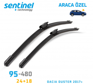 Sentinel ÖN Silecek Takım - Dacia Duster 2017>>> / 600mm 450mm - Araca Özel Ön Silecek TAKIM