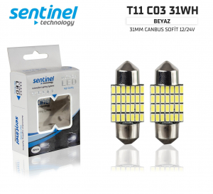 Sentinel CANBUS SOFİT 31mm BEYAZ 28 SMD 12-24V UYUMLU LED Güçlü Işık - 2 Adet - Sofit LED
