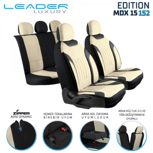 Leader Edition / Tay Tüyü Fermuarlı / Universal Oto Koltuk Kılıfı - Binek