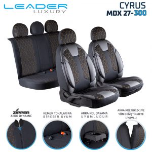 Leader Cyrus Fermuarlı / Universal Oto Koltuk Kılıfı - Binek