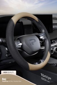 Wimbledon Oto Geçmeli Direksiyon Kılıfı - Air File / Delikli Deri - Geçmeli