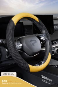 Wimbledon Oto Geçmeli Direksiyon Kılıfı - Air File / Delikli Deri - Geçmeli