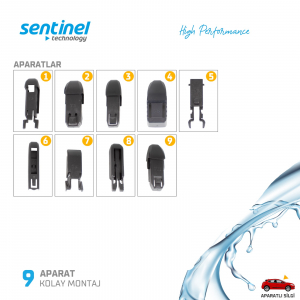 Sentinel Universal Aparatlı Muz Silecek Süpürgesi - 300mm / 1 Adet - Aparatlı Silecek