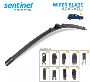 Sentinel Universal Aparatlı Muz Silecek Süpürgesi - 300mm / 1 Adet - Aparatlı Silecek