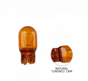 Sentinel NATUREL AMBER W21-5W T20 Dipsiz Ampül Cam Turuncu / 1 Adet - Park Ampulü