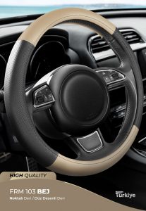 Wimbledon Eco Oto Geçmeli Direksiyon Kılıfı - Deri / Delikli Deri - Geçmeli