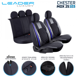 Leader CHESTER NAKIŞ FERMUARLI / Universal Oto Koltuk Kılıfı - Binek