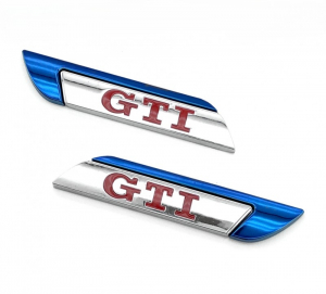 Metal Gümüş GTI Bıçak Model Oto Arma Sticker / 2 Adet Mavi - Arma & Sticker