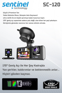 Senti̇nel Kayıt Ci̇hazı 3 Kameralı