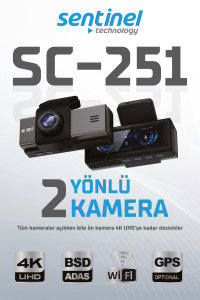 Senti̇nel Kayıt Ci̇hazı 4K 3.2" Ekran 2 Kameralı
