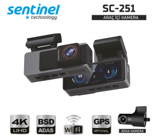 Senti̇nel Kayıt Ci̇hazı 4K 3.2" Ekran 2 Kameralı