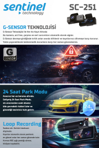 Senti̇nel Kayıt Ci̇hazı 4K 3.2" Ekran 2 Kameralı