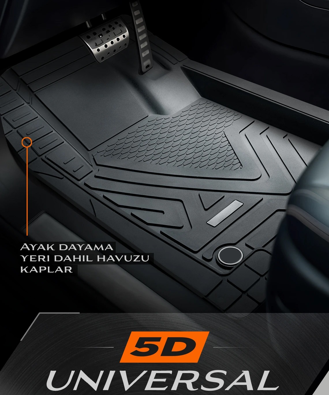 Promats ICON Üniversal Paspas 5D / SİYAH - Üniversal Havuzlu Paspas - Görsel 5