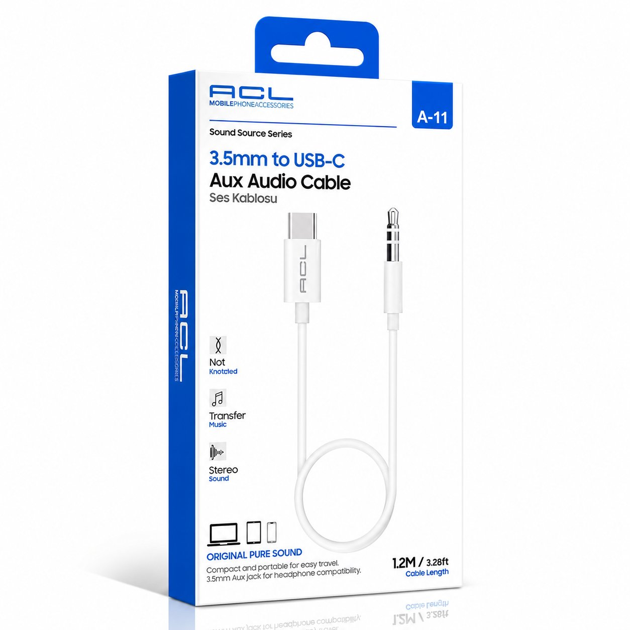 Acl A-11 Type-C to Aux Kablo - Ses Kablosu - AUX Kablosu