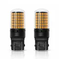 T20 144 Led Çift Flament W21/5w Led Sinyal Stop Ampulü 12v / Turuncu