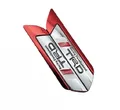 Metal Gümüş TRD Bıçak Model Oto Arma Sticker / 2 Adet Kırmızı