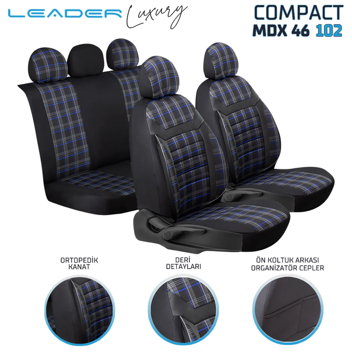 LEADER COMPACT / Universal Oto Koltuk Kılıfı - Binek