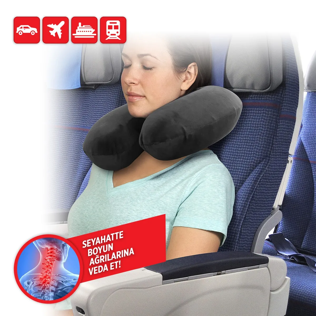 Automix C-Tipi Polar Seyahat Yastığı / 1 Adet - Boyun Yastığı
