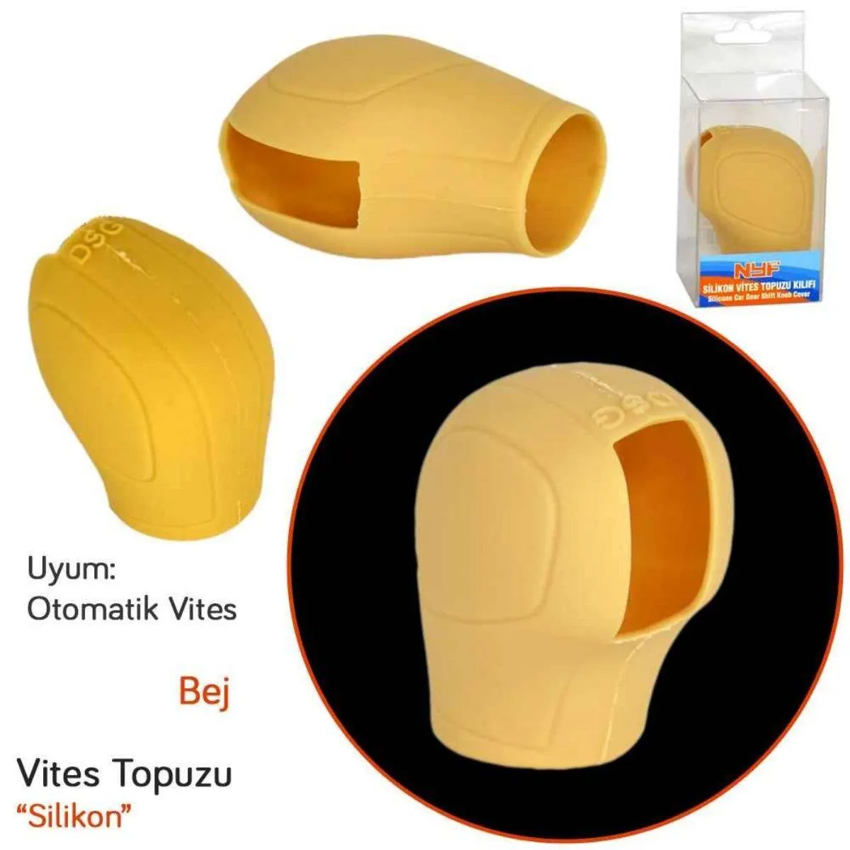 Silikon Vites Topuzu Kılıfı DSG Krem - Vites Silikonu