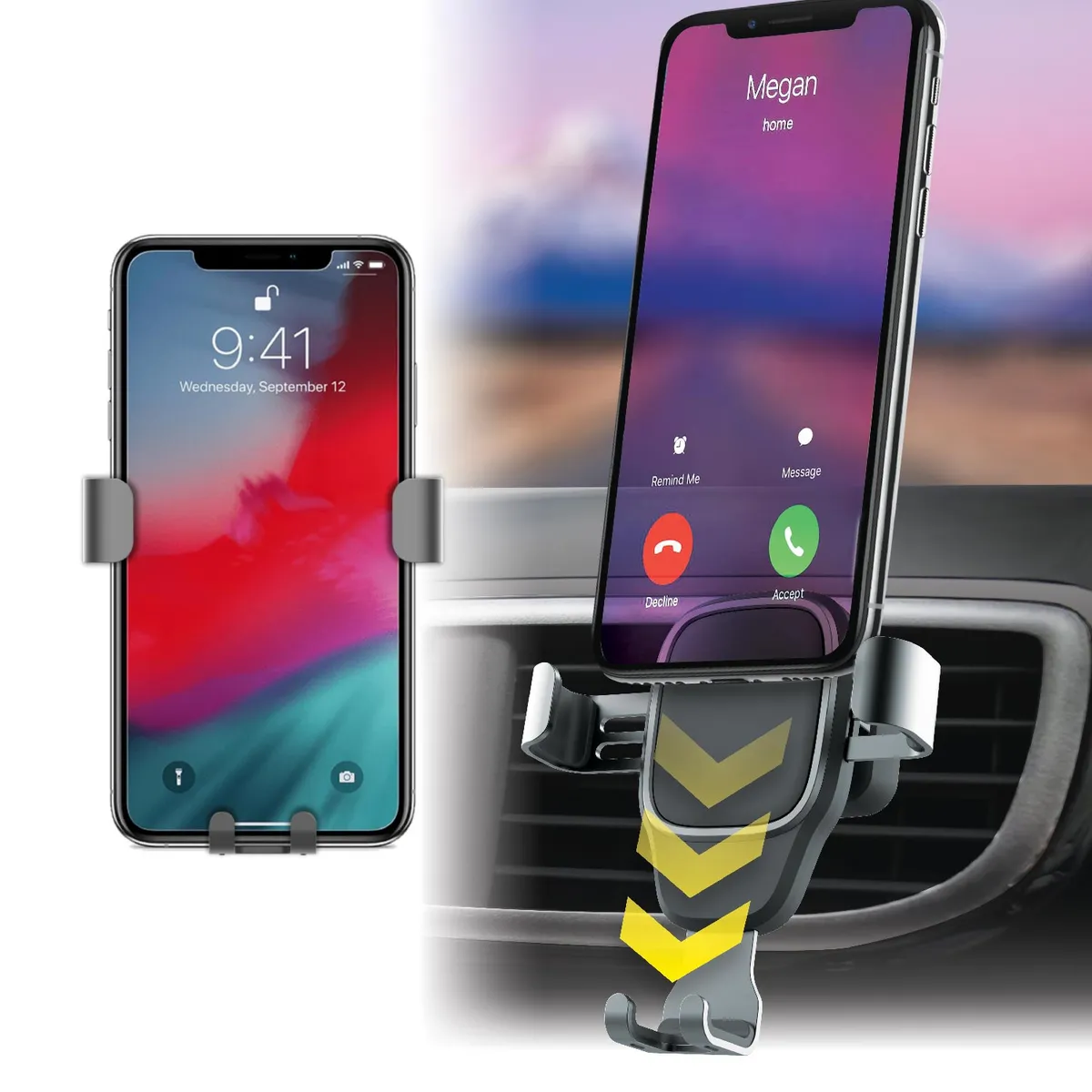 Automix Gravity Alüminyum Gövde Havalandırmaya Takılan Telefon Tutucu - Telefon Tutucu
