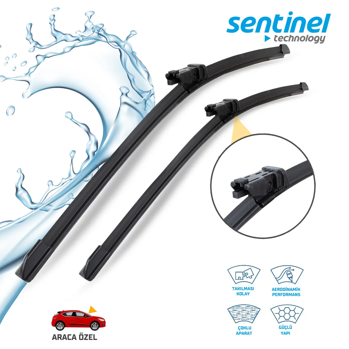 Sentinel ÖN Silecek Takım - Ford S-Max 2006>>> / 760mm 650mm - Araca Özel Ön Silecek TAKIM