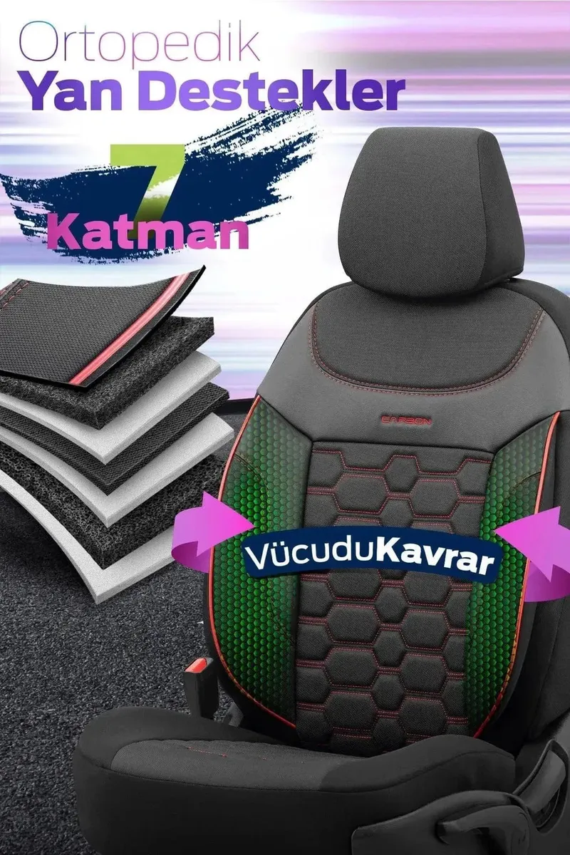 Wimbledon CARBON Design / Universal Oto Koltuk Kılıfı - Binek