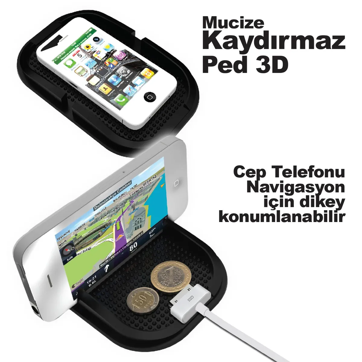 Automix Telefon Tutucu 3D Kaydırmaz Havuzlu Ped - Kaydırmaz Ped