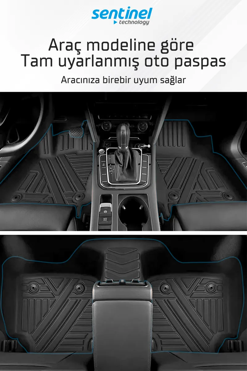 Sentinel PEUGEOT PARTNER RIFTER 2018+ / 7D Tam Uyumlu Havuzlu Paspas - Tam Uyumlu Paspas (Sahler-Rizline-Lider)