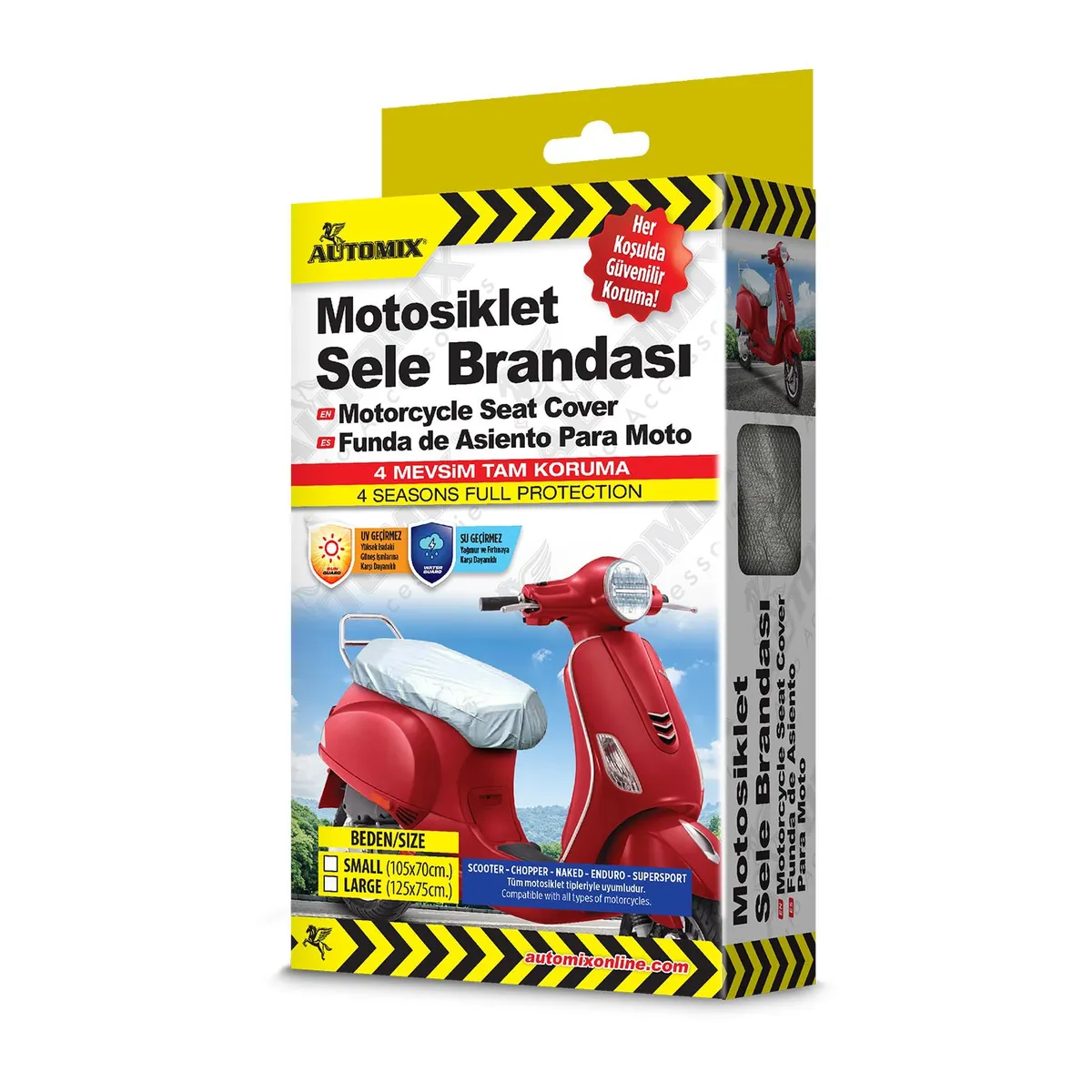 AUTOMİX MOTOSİKLET SELE BRANDASI LARGE 125 X 75 cm - SELE BRANDASI