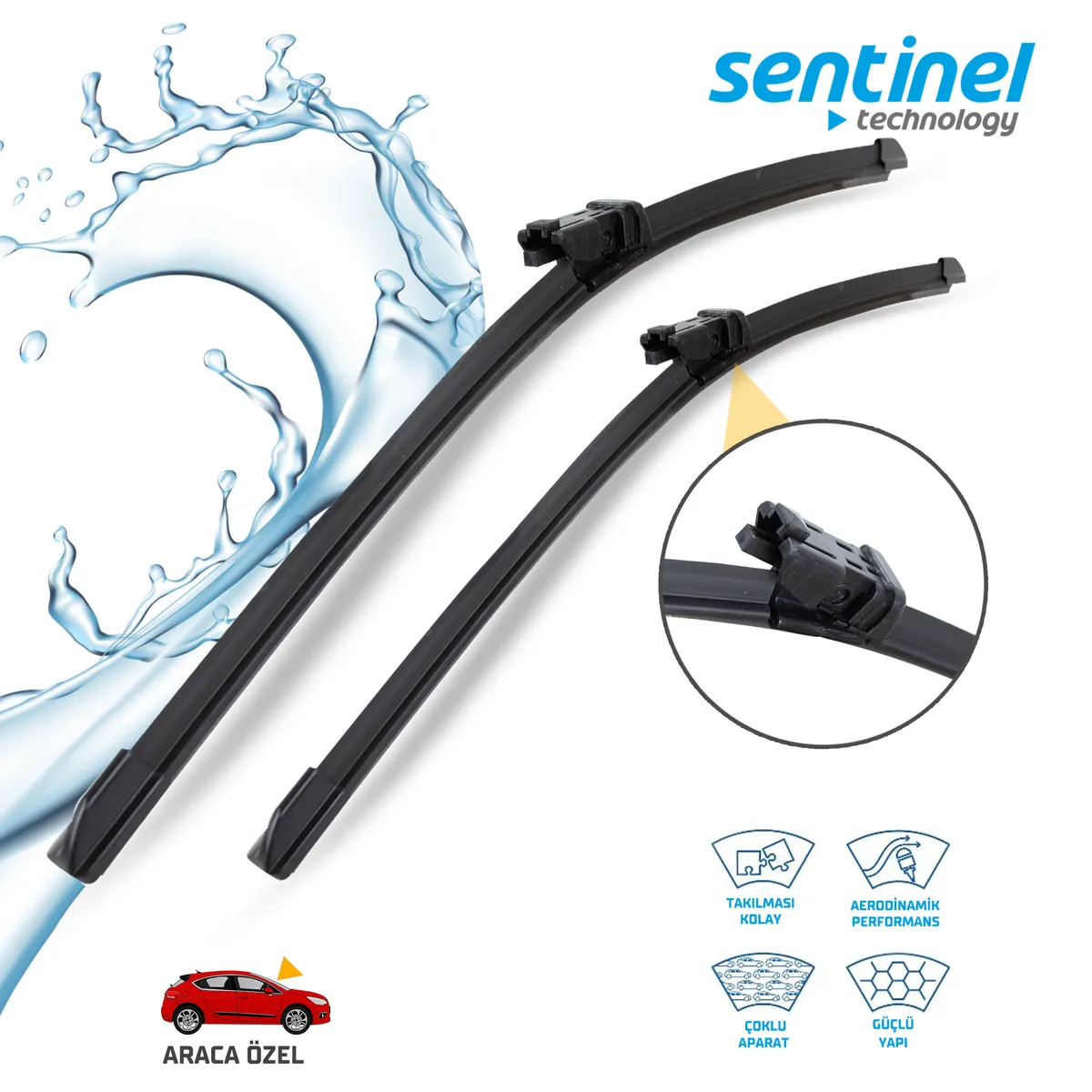 Sentinel ÖN Silecek Takım - DUCATO-BOXER-JUMPER 2006>>> / 650mm 550mm - Araca Özel Ön Silecek TAKIM