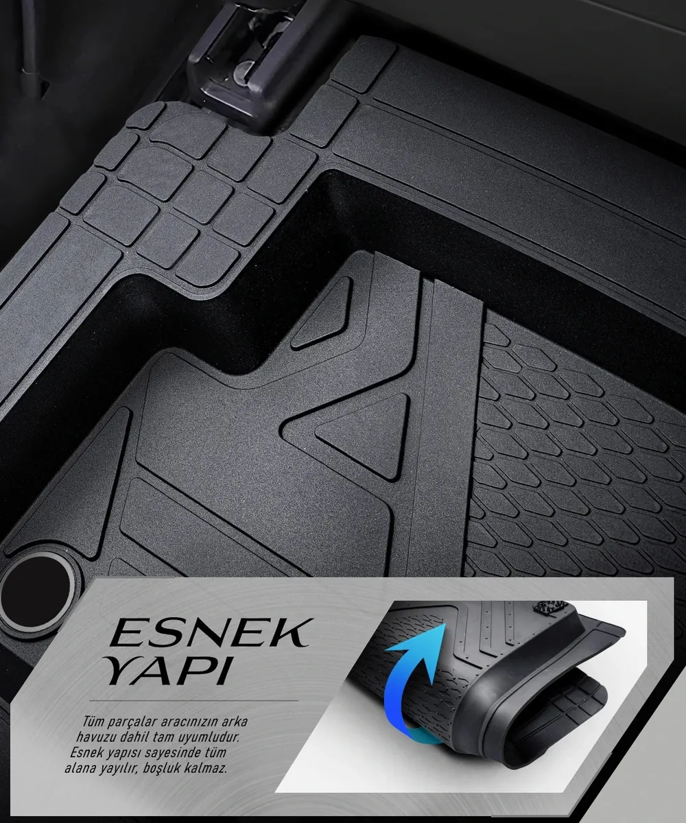 Promats ICON Üniversal Paspas 5D / SİYAH - Üniversal Havuzlu Paspas