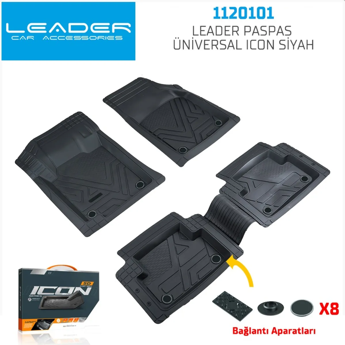 Promats ICON Üniversal Paspas 5D / SİYAH - Üniversal Havuzlu Paspas